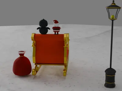 Christmas Santa Sleigh 3D model purchase