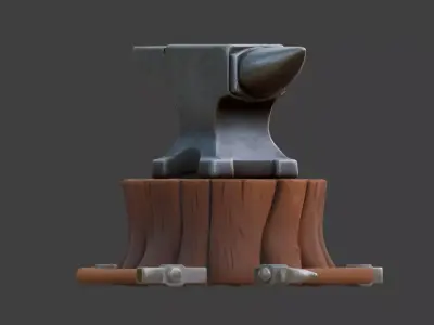 Fantasy Blacksmith Anvil 3D Model Low-poly 3D model purchase