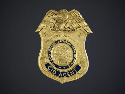 Criminal Investigation Badge Low-poly 3D model