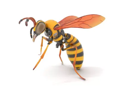 Vibrant Wasp Drone model pack Low-poly 3D model