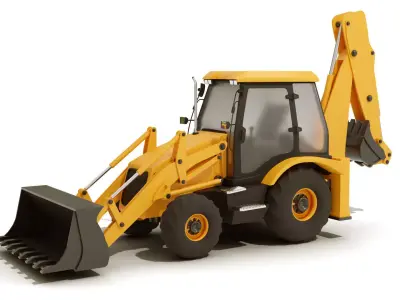 Backhoe Loader 3D Model 3D model