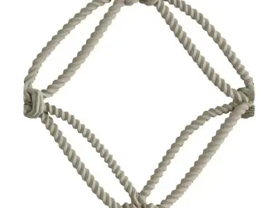 Modular Rope Net Mesh Nautical Style Pattern Module Low-poly 3D model