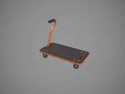 Transport Trolley - Orange Low-poly 3D model