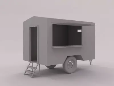 trailer food cart 3D model