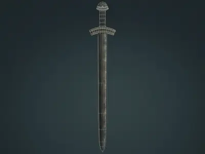 Viking Sword A - Fantasy Weapon Low-poly 3D model