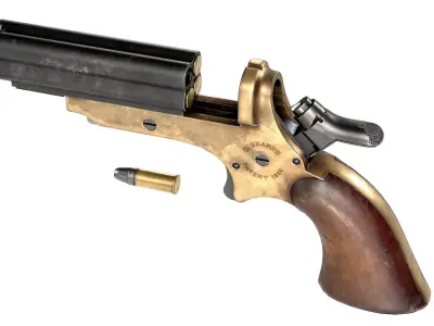 PBR Sharps Pepperbox Derringer Low-poly 3D model