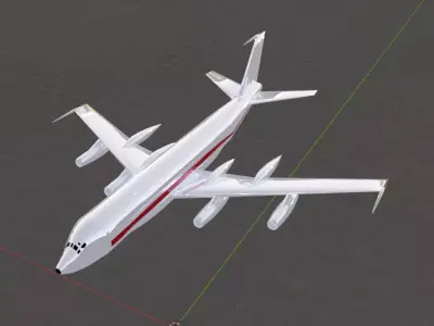  Fictional Quad Engine 1950s Jetliner CV-990A Inspired Low-poly 3D model