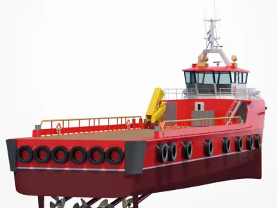 Fast Crew Supplier Vessel 3D model