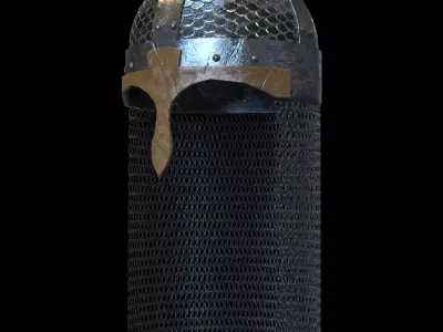 helmer medieval helmet Low-poly 3D model