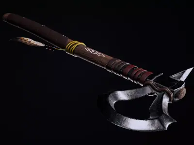 Assassins Tomahawk Low-poly 3D model