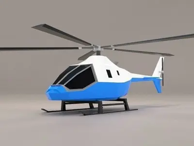 Lowpoly civil helicopter Low-poly 3D model