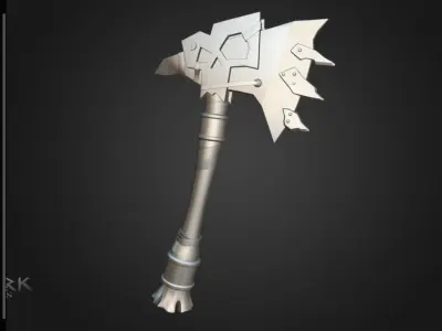 Warhammer Orc Choppa Low-poly 3D model