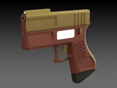 Conceptual gun 6 Low-poly 3D model