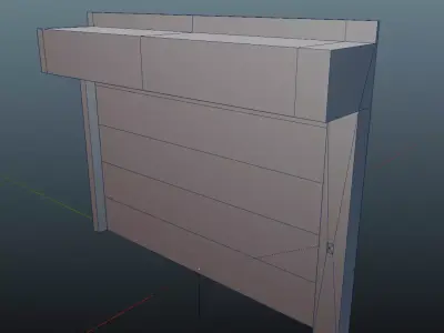 Japanese shutter Low-poly 3D model