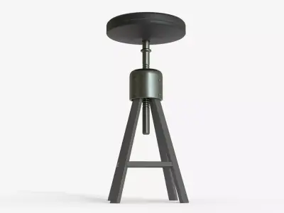 Black Steel Industrial Bar Chair 3D model
