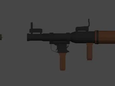 Low Poly RPG-7 machine gun Low-poly 3D model