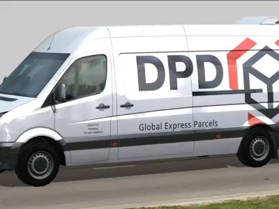 Volkswagen Crafter DPD Low-poly 3D model