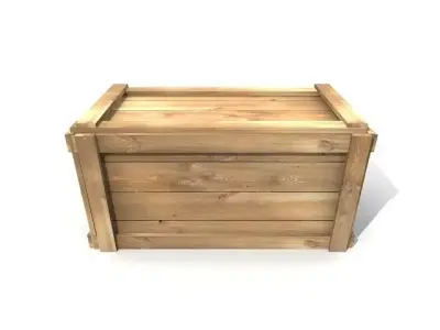 Long Wooden Crate 3D model