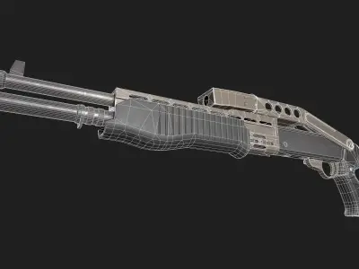 Spas-12 shotgun Low-poly 3D model