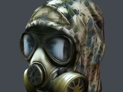 Gas mask helmet 3d model military combat Low-poly 3D model Low-poly 3D model 2