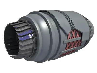 Metalic Rocket Engine Stardrive SCFI UFO 3D model