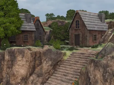 Hillside Village 3D model shop