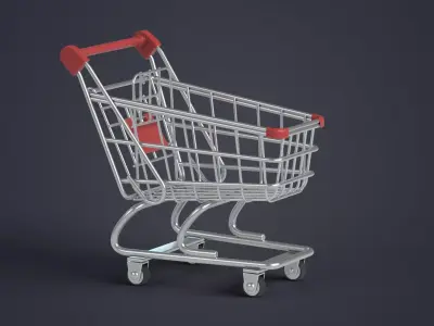 Shopping Cart Low-poly 3D model buy