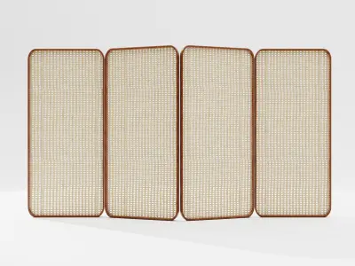 Wooden Wicker Room Divider Free low-poly 3D model