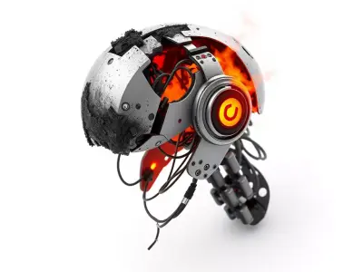 Damaged SciFi Robot Core Low-poly 3D model