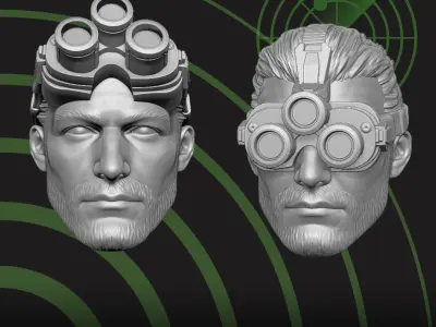 Sam Fisher Fan Art Head 3D printable File 3D print model