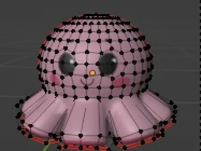 Octopus plush Low-poly 3D model