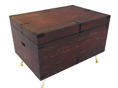 Antique steamer trunk 3d model Low-poly 3D model