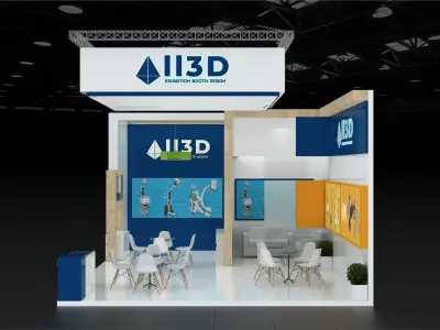 Exhibition Stand Stall Two Side Open 8X6 3D model