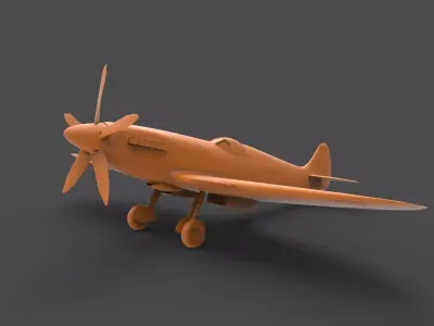 spitfire mk xiv 3D print model