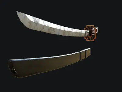 Katana samurai sword Low-poly 3D model purchase