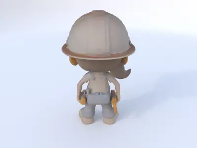 Construction Worker female 3D model
