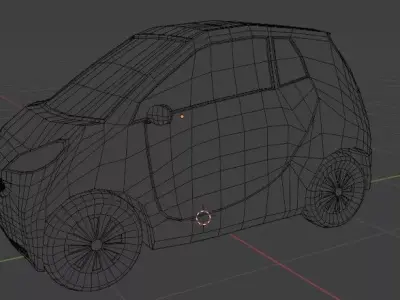 Low Poly Compact smart SUV Game-Ready FBX OBJ Low-poly 3D model