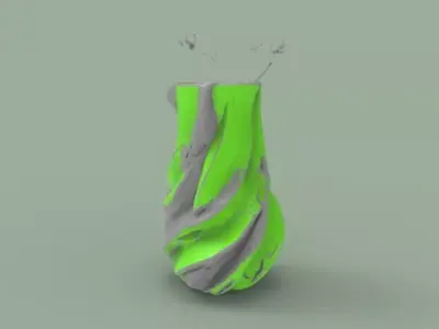 Neon Kinetic Blossom Vase 3D print model