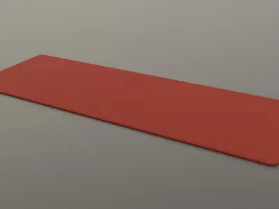 PBR Yoga Mat - Orange Low-poly 3D model