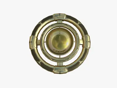 Alien Spaceship UFO E07 Gold - Sci Fi Spacecraft Design Low-poly 3D model