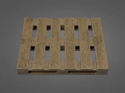 Old Wooden Pallet Low-poly 3D model