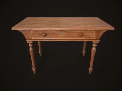 Vintage victorian desk Low-poly 3D model