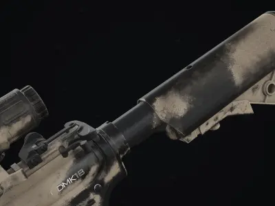 Daniel Defense MK18 Painted Low-poly 3D model