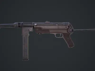 Submachine gun MP 38 40 3d model Low-poly 3D model