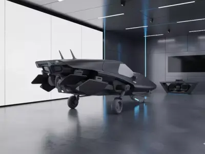 Futuristic Flying Car Concept Sci-Fi 3D Model Low-poly 3D model