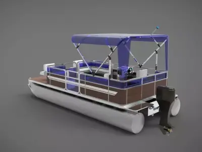 lake pontoon boat 3D model