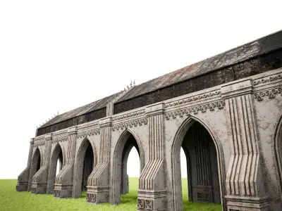 GOTHIC CASTLE BUILDING 11 Low-poly 3D model