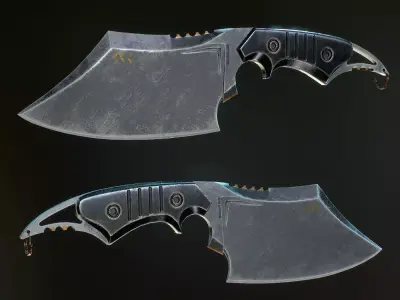 Army Butcher Knife Low-poly 3D model