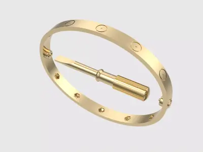 Two-Part Bracelet with Screws JDBCo 3D print model