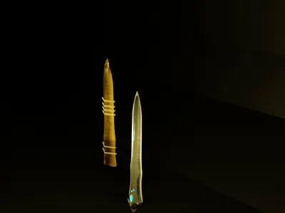large fantasy sword Low-poly 3D model
